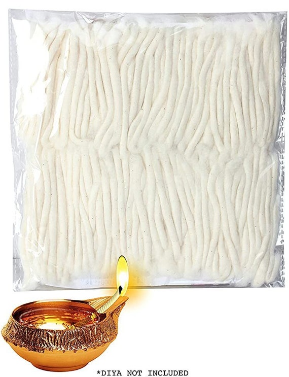 VG Handicrafts - Hand Rolled Cotton Diya Wicks for Puja, Aarti, and Oil  Lamps (Big) - Set of 500 Wicks