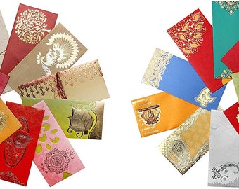 3 X Unique Real Peacock Feather Salami Shagun Wedding Diwali Gift Cash Envelope 