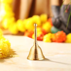 1 Pc Brass Puja Bells Indian Religious Diwali Festive Daily Pooja Home Mandir Temple Office Ghanti School Reception Wedding Christmas