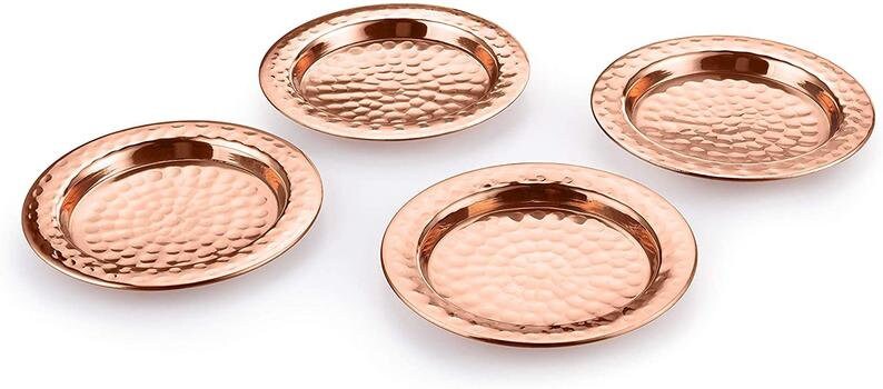 VG Handcrafted Accessories Set of 20 100/% Pure Copper Coasters with Hammered Finish for Home I Office I