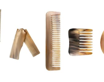 Buffalo Horn Comb Hair Massage Handmade Buffalo Horn Comb, Vintage Massage Hair Brush Reduces Hairfall Dandruff Eco-friendly