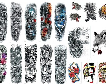 temporary tattoo sleeve etsy