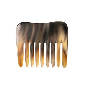 Buffalo Horn Comb Hair Massage Handmade Buffalo Horn Comb, Vintage Massage Hair Brush Reduces Hairfall Dandruff Eco-friendly D-1