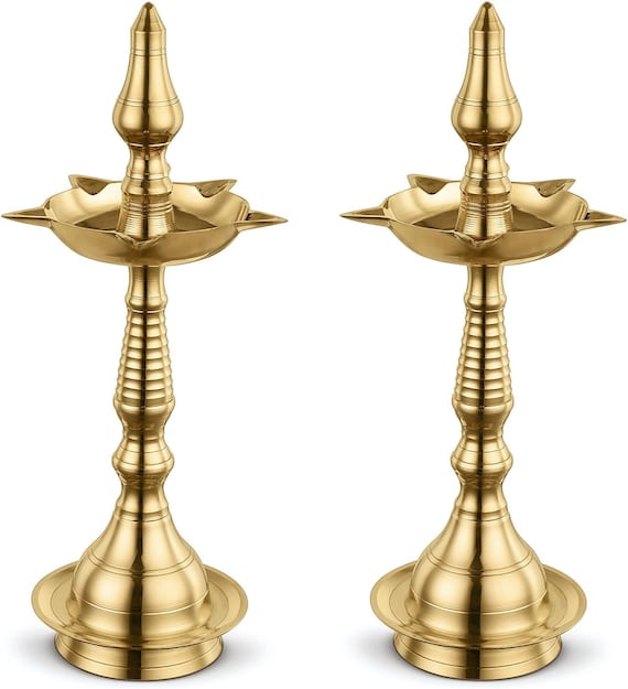 Set Of 2 Diya Deepak Pooja Diya Item Religious Brass