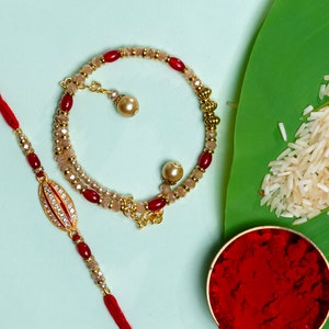 Set of Bhaiya Bhabhi Lumba Rakhi, Handmade Rakhi for Rakshabandhan, Pair Rakhi, Rakhi for Brother, Rakshabandhan Gift, Bhai Bhabhi Rakhi Set