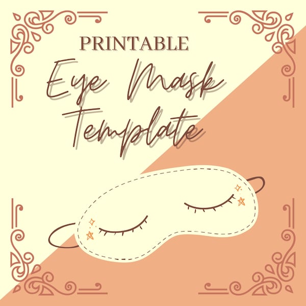 Printable Eye Mask / Sleep  Mask Template with Instructions