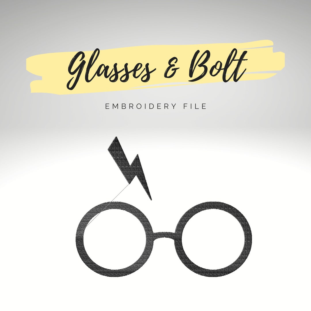 Glasses Lightning Scar Embroidery File Multiple Sizes & File Types .SVG