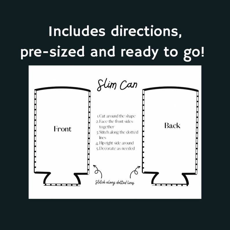 Printable Can Cooler / Koozie Template With Instructions Etsy Printable Can Cooler / Koozie Template With Instructions Etsy