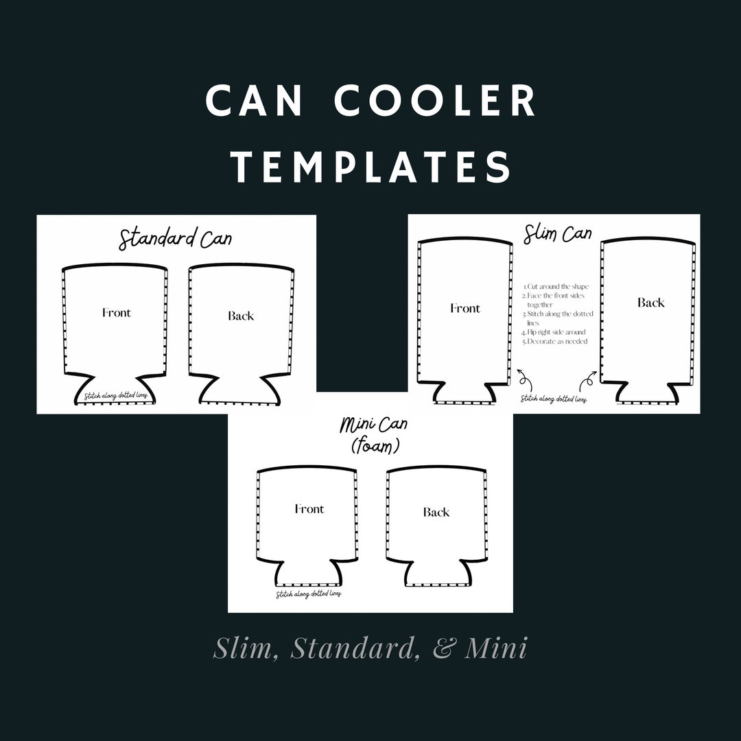 Printable Can Cooler / Sleeve Template With Instructions fabric or Foam Printable Can Cooler / Sleeve Template With Instructions fabric or Foam