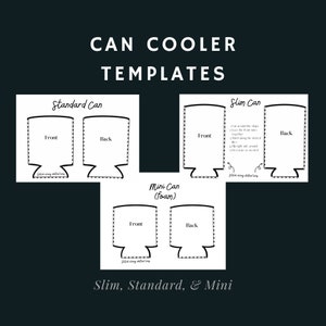 Printable Can Cooler / Sleeve Template with Instructions (Fabric or Foam) PDF + Seam Allowance - Sewing Pattern