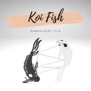 Koi Fish Embroidery File - Multiple Sizes & File Types (.SVG, .PES, .JEF, etc)