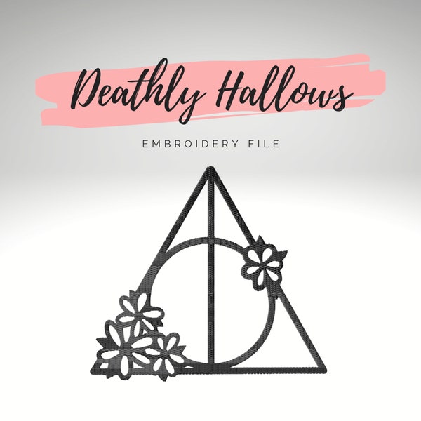 Deathly Hallows Embroidery File - Multiple Sizes & File Types (.SVG, .PES, .JEF, etc)