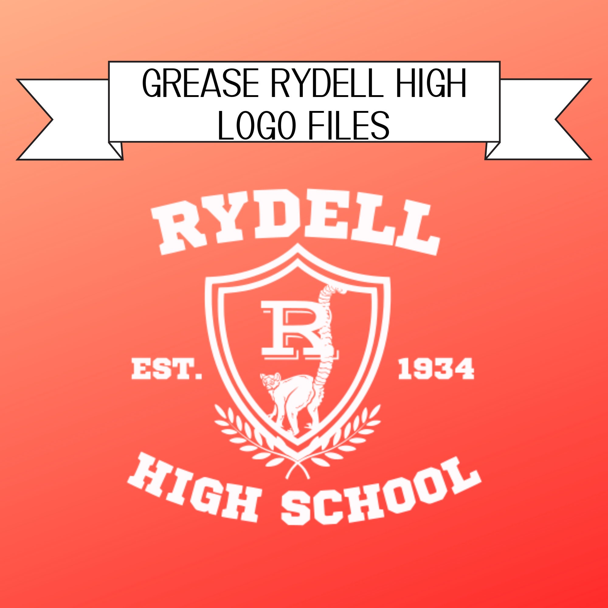 Grease the Musical Rydell High School Logo SVG and PNG Files Etsy