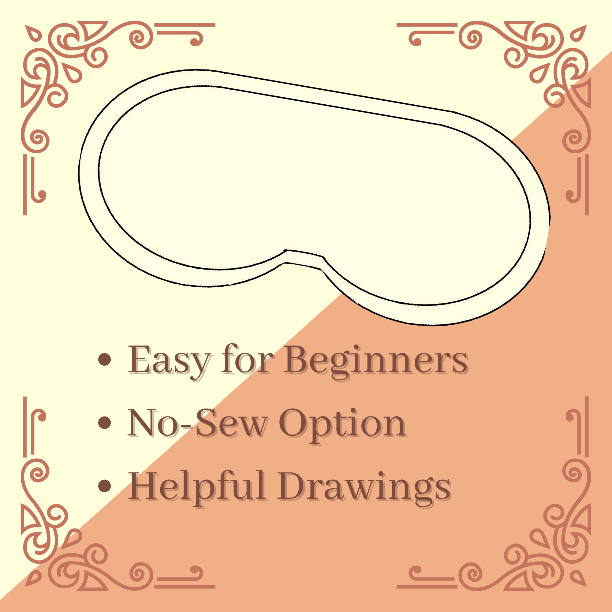 Printable Eye Mask / Sleep Mask Template With Instructions Etsy