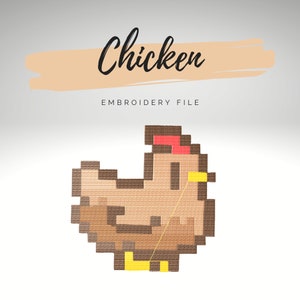 Chicken Stardew Valley Embroidery File - Multiple Sizes & File Types (.SVG, .PES, .JEF, etc)