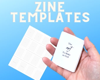 8 page & 16 page Printable Zine Templates | PDF PNG for Digital or Physical Use