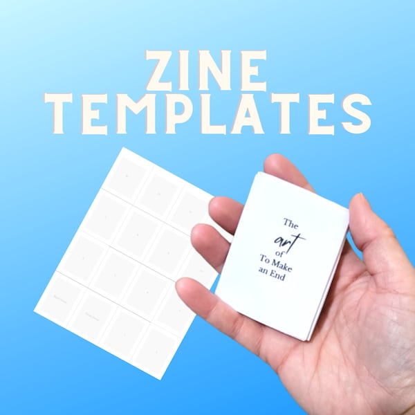 8 page & 16 page Printable Zine Templates | PDF PNG for Digital or Physical Use