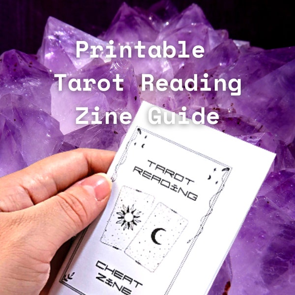 Tarot Card Reading Guide | Cheat Sheet Mini Mazazine Zine | Printable & Foldable