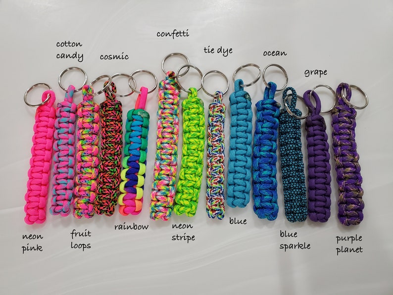 550 paracord key chain custom color Etsy