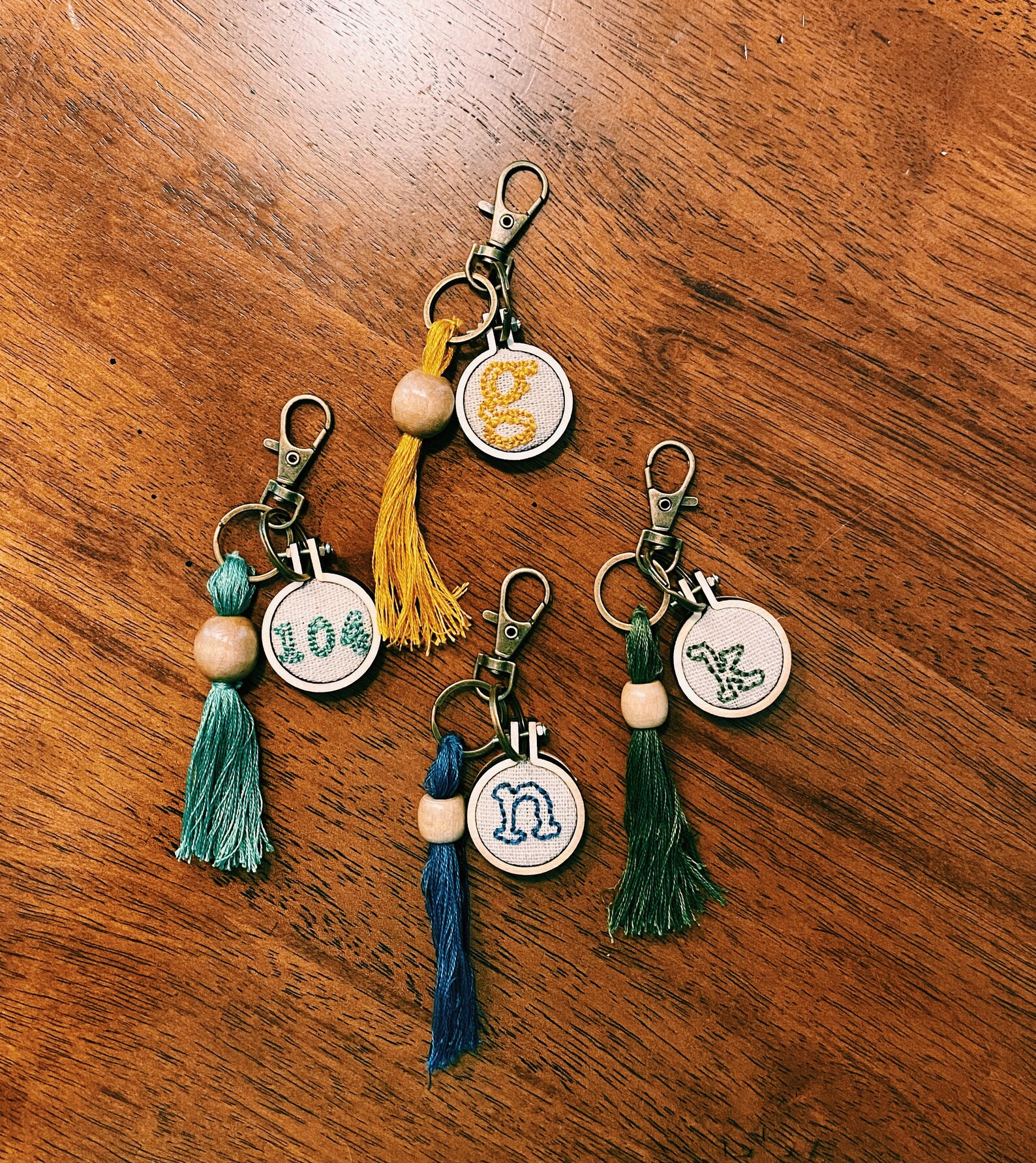 Made To Order Embroidered Key Chains w/ Tassel Etsy