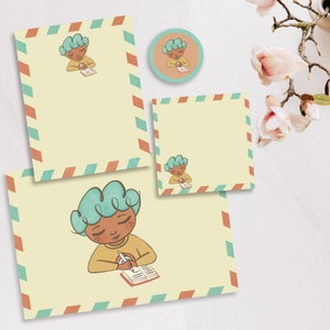 Bleuberri: juego de papelería de notas de Bleu, juego de papelería Kawaii, kit de escritura de cartas Kawaii