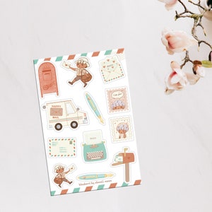 Bleuberris Happy Mail Aufkleber, Kawaii Post Aufkleber, süße Post Aufkleber, Kawaii Planner Aufkleber