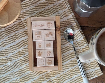 Coffee Lovers Rubber Stamps Collection, Coffee Rubber Stamps, Home Café Rubber Stamps
