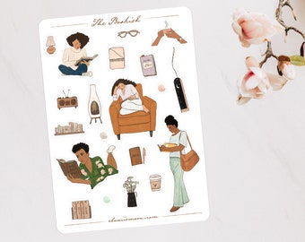 Bookish Chapter 1 Stickers, Bookworm Stickers, Bibliophile Stickers, Cozy Bookworms