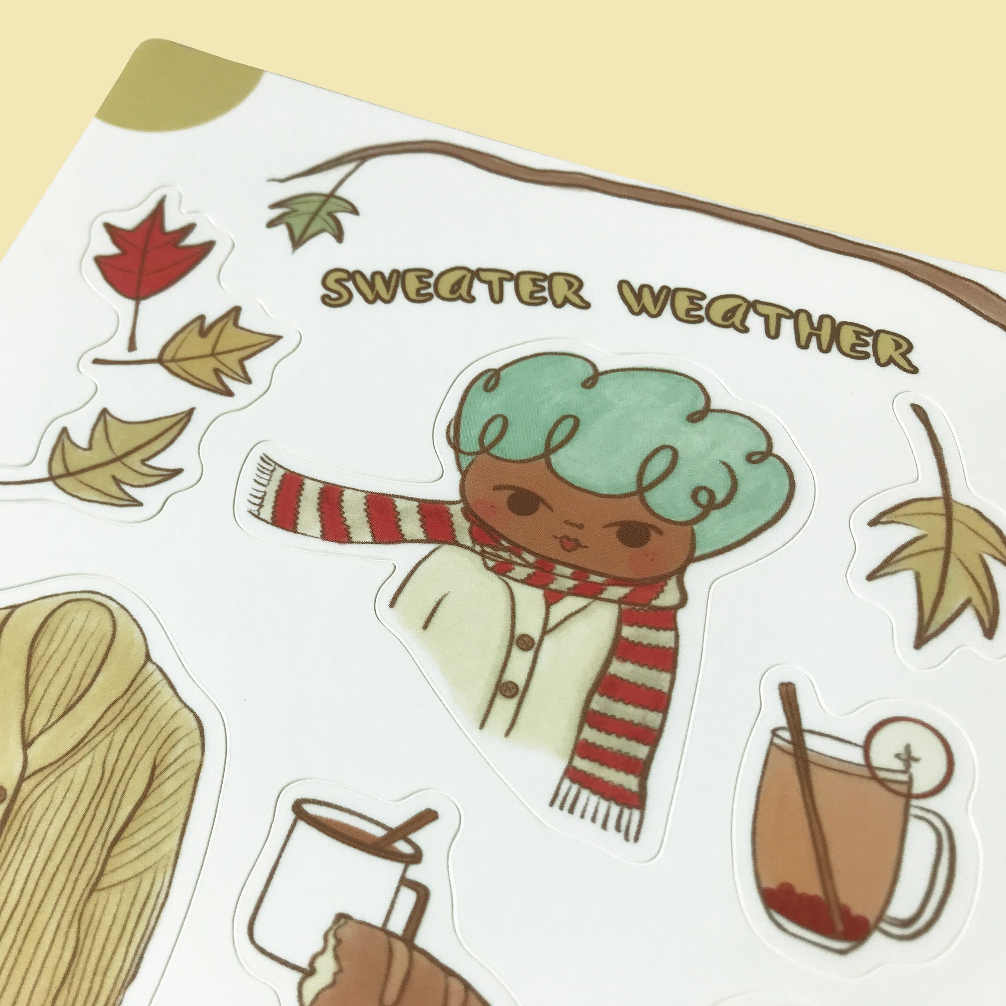 Cozy Stickers Kawaii Stickers Fall Favorites Stickers Bleu | Etsy