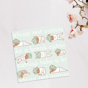 Carte postale Bleuberri Catnaps, carte postale kawaii