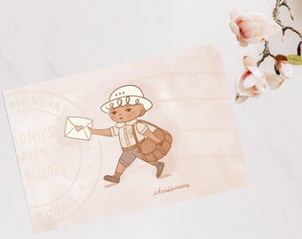 Bleuberri's Postal Postcard, Cute Postcard, Kawaii Postcard