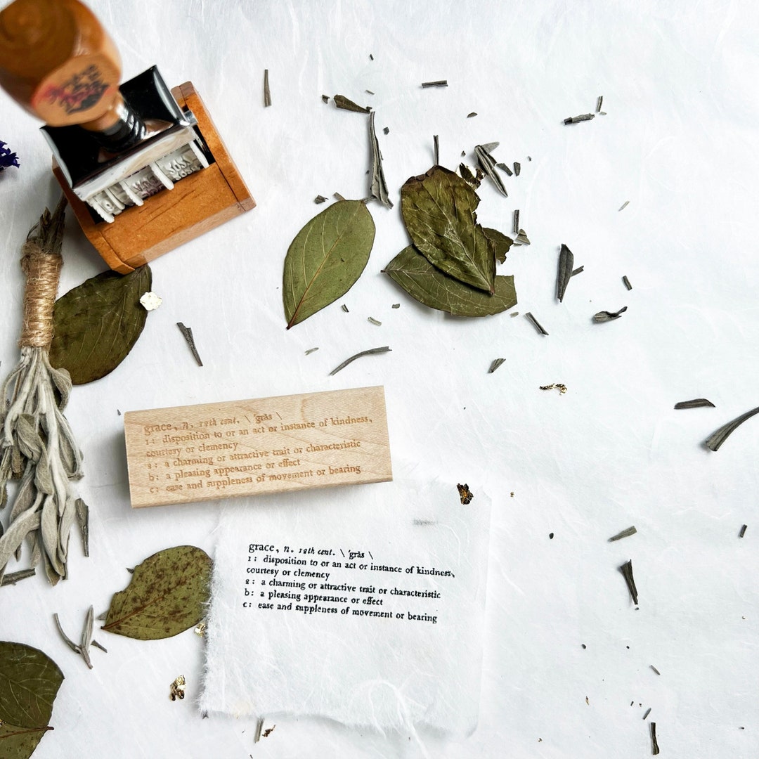 Grace Definition Rubber Stamp Grace Rubber Stamp Words Etsy