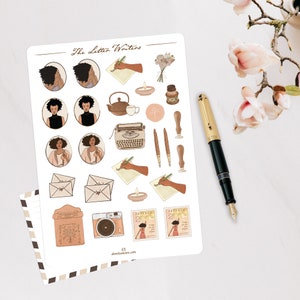 Escritores de cartas, adesivos de página 1, adesivos para escrever cartas, adesivos de correspondência