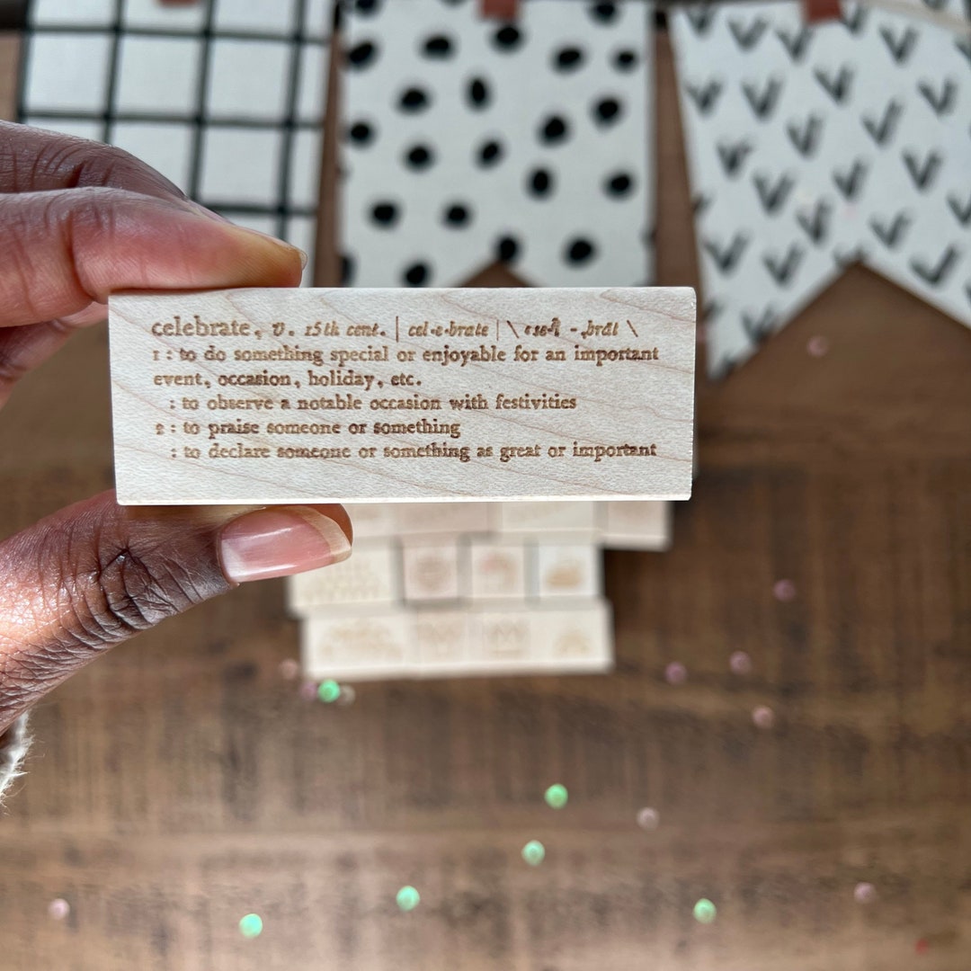 Celebrate Definition Rubber Stamp Celebrate Rubber Stamp Etsy