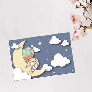 Carte postale Good Night Bleu Bleuberri, carte postale kawaii