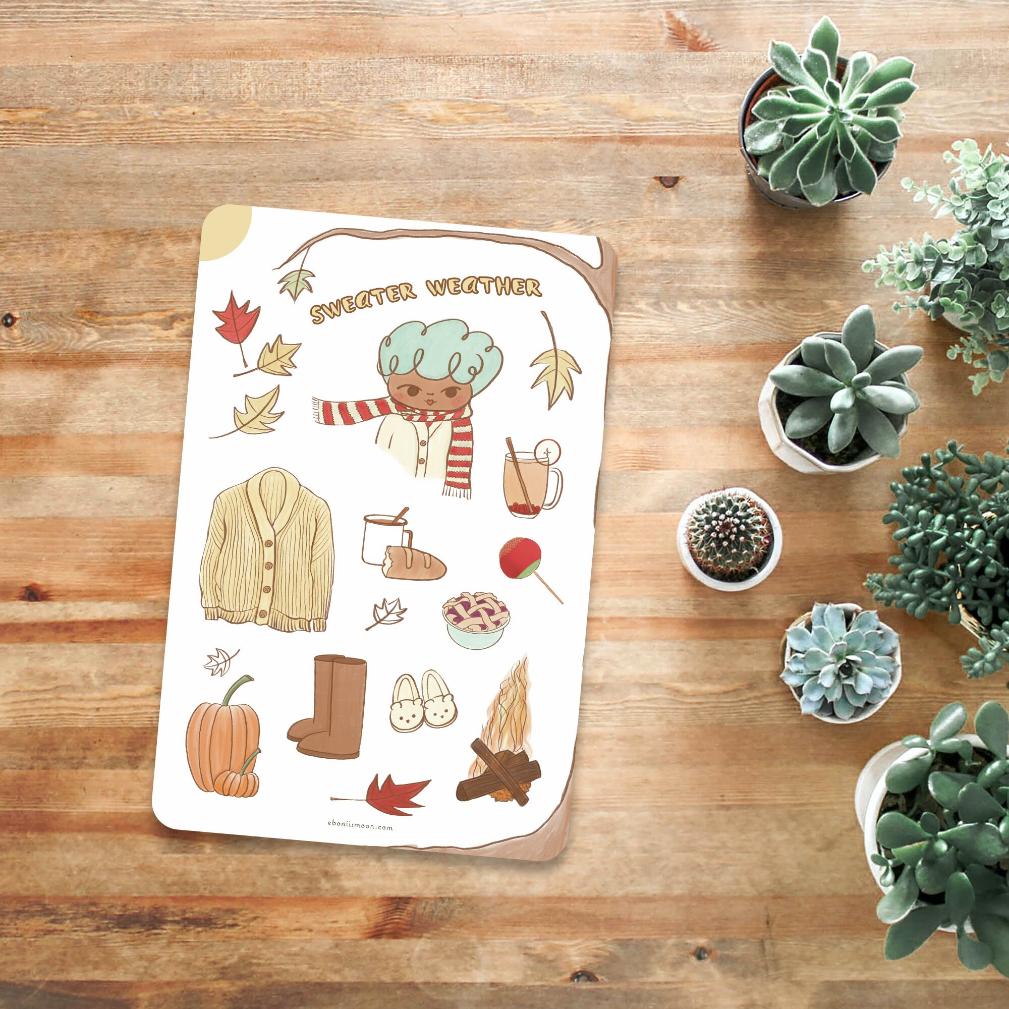 Cozy Stickers Kawaii Stickers Fall Favorites Stickers Bleu | Etsy