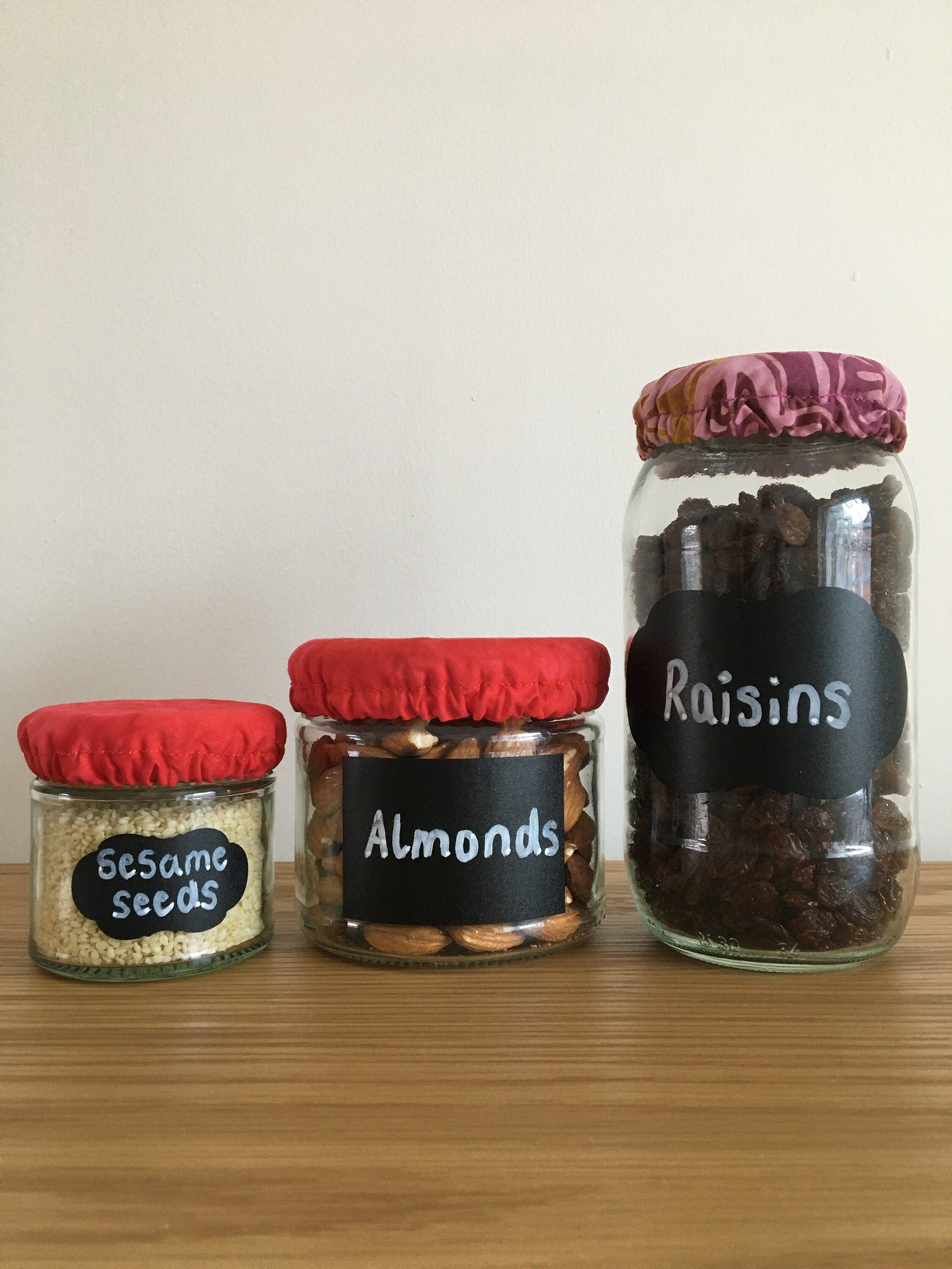 Elasticated Jar Lid Covers Set of 3 Base Cloth Etsy