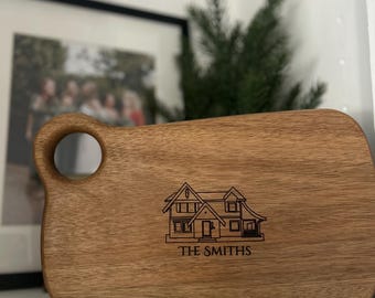 House Engraved Cheese Charcuterie Cutting Boards | House-warming gift for him her | Realtor Gift