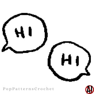 Heartstopper "Hi" Speech Bubbles Cushion Cover/Blanket Crochet Pattern Digital Download