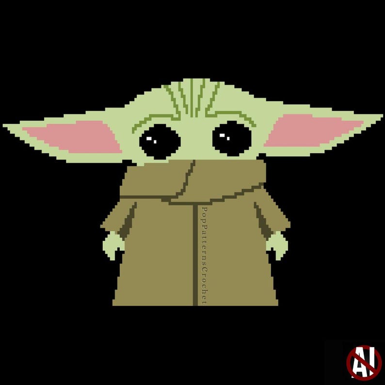 Baby Yoda Mandalorian Star Wars Blanket Crochet Pattern Digital Download - Large and Small image 1