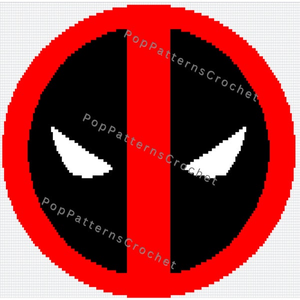 Deadpool Logo Blanket Crochet Pattern Digital Download - large and small