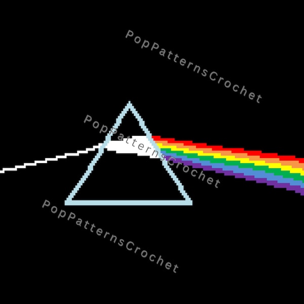 Pink Floyd - Dark Side of the Moon - Band Blanket Crochet Pattern Digital Download - large and small