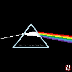 Pink Floyd - Dark Side of the Moon - Patrón de manta de crochet: Descarga digital (grande y pequeña)