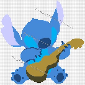 Stitch - Lilo and Stitch Blanket Crochet Pattern Digital Download - Large and Medium