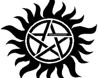 Patrón digital para descargar de manta de ganchillo de Supernatural - Pequeño, Mediano, Grande