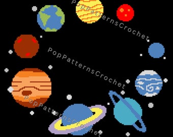 Solar System Blanket Crochet Pattern Digital Download - Large