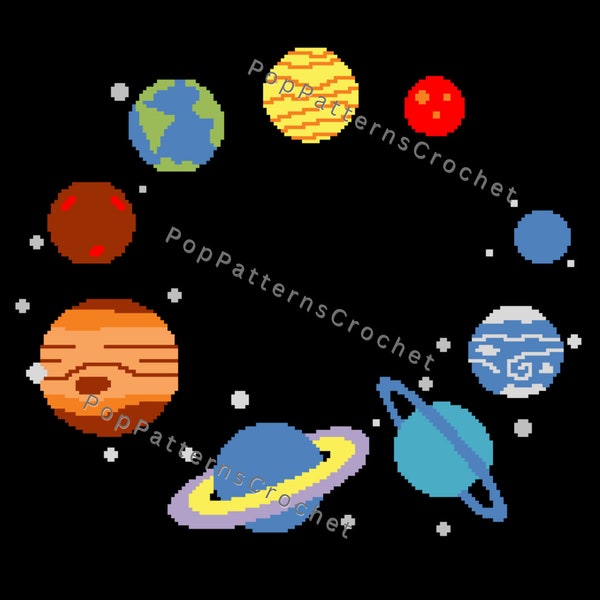 Solar System Blanket Crochet Pattern Digital Download - Large