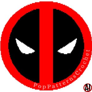 Deadpool Logo Blanket Crochet Pattern Digital Download - Large and Small