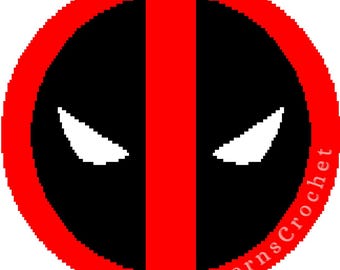 Deadpool Logo Blanket Crochet Pattern Digital Download - Large and Small