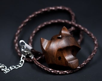 Wooden Fox Necklace